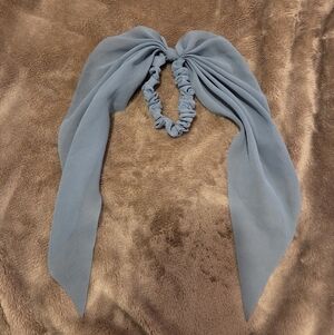 Blue Hair Scrunchie with Bow